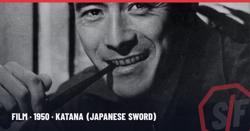 Toshirō Mifune, interprète du bandit Tajōmaru dans Rashōmon, en 1954
