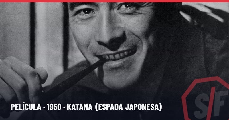 Toshirō Mifune, interprète du bandit Tajōmaru dans Rashōmon, en 1954