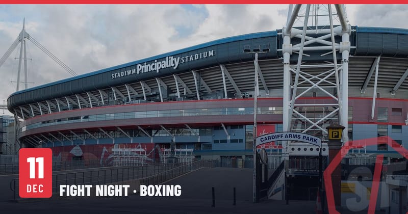 Le Principality Stadium de Cardiff vu de Westgate Street