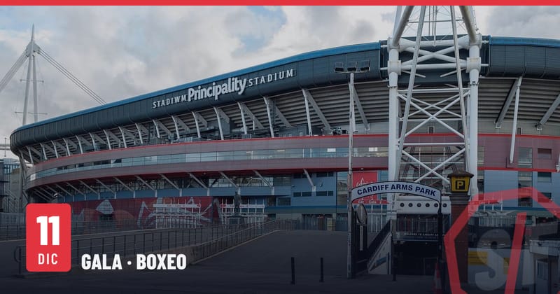 Le Principality Stadium de Cardiff vu de Westgate Street
