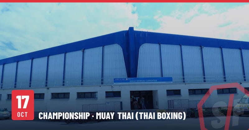 Façade de la halle Georges-Carpentier, Paris 13e, site des championnats d'Europe de muaythai IFMA 2026