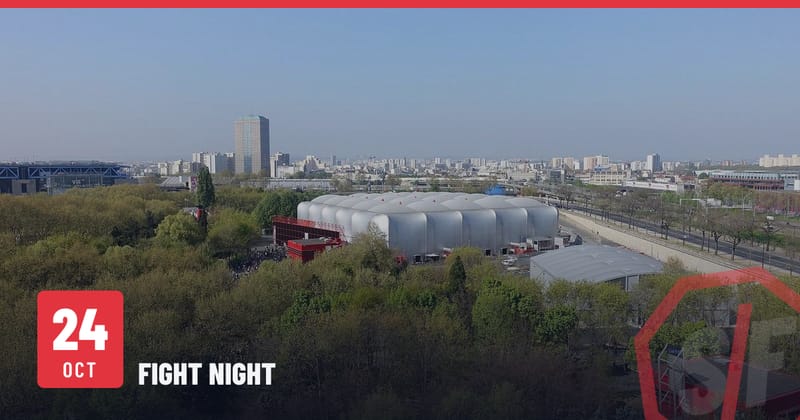 Le Zénith de Paris vu du chemin du Belvédère